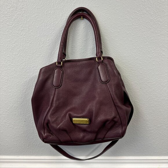 Marc by Marc Jacobs Q Fran Large Shoulder Bag in Red Wine Burgundy Purse